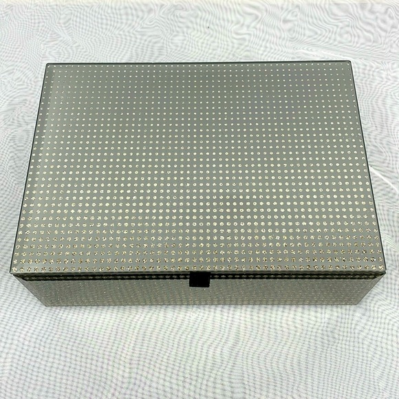 TAHARI mirrored dotted sparkly jewelry box - Picture 1 of 6